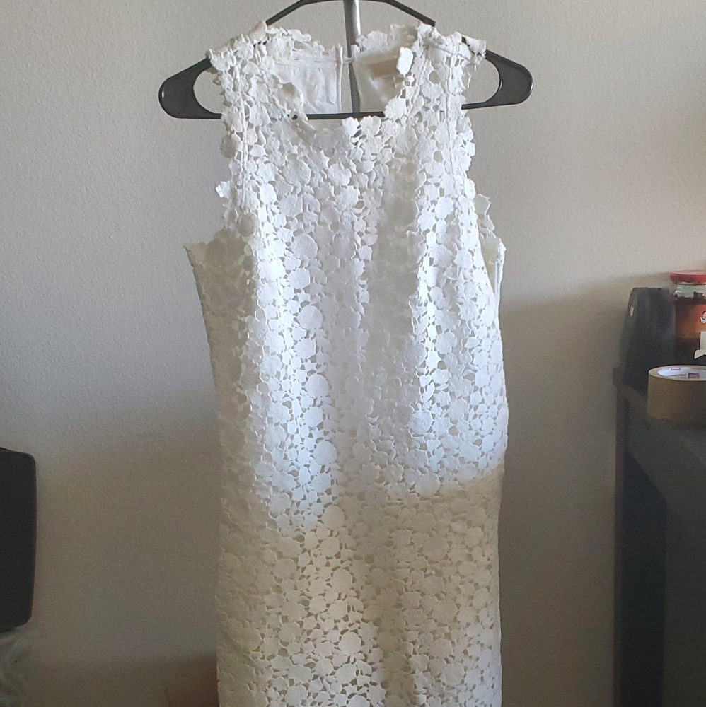 Michael Kors white lace evening dress